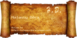 Halassy Dóra névjegykártya
